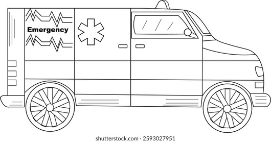 The Illustration of Cartoon Ambulance