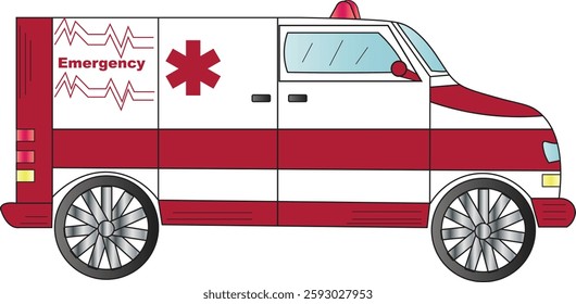 The Illustration of Cartoon Ambulance