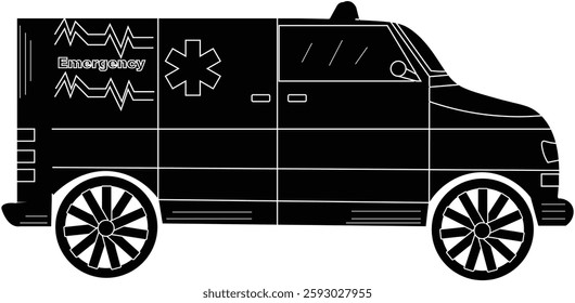 The Illustration of Cartoon Ambulance