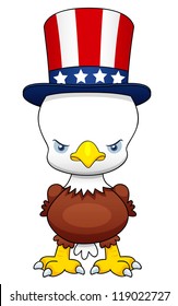 illustration of Cartoon American patriotic eagle