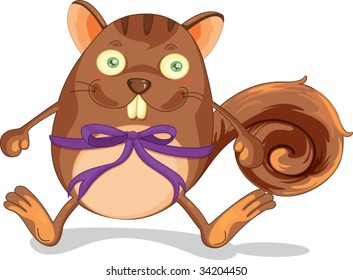 Illustration of  a cartoon animal on white