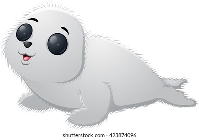 Illustration of cartoon baby seal