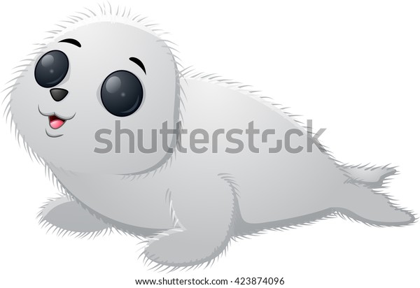 Illustration Cartoon Baby Seal Stock Vector (royalty Free) 423874096 