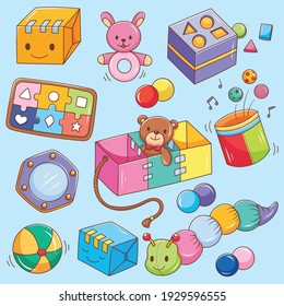 Illustration Of Cartoon Baby Toys