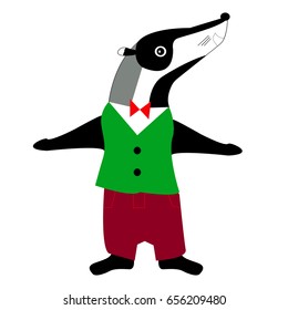 Illustration of cartoon badger