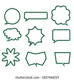 Illustration of a cartoon balloon using the traditional Japanese pattern'checkerboard pattern ichimatsu', New Year's card material.