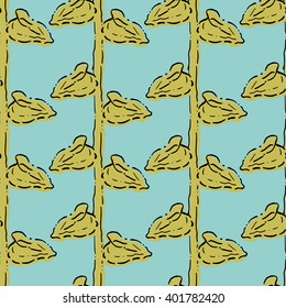 illustration with cartoon bamboo. Vector seamless  plants pattern. Endless texture can be used for wallpaper, pattern fills, web page background,surface textures. 