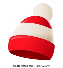 Illustration of cartoon beanie, isolated on white background
