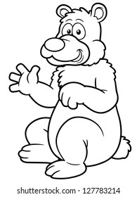 ilustração de urso de desenho animado - Livro de colorir
