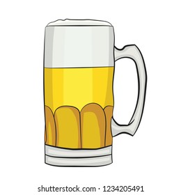 Illustration of A Cartoon Beer Mug. Vector EPS 10