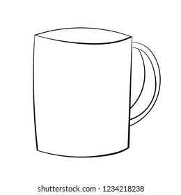 Illustration Cartoon Black White Mug Vector Stock Vector (royalty Free 