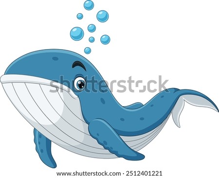 Illustration of cartoon blue whale