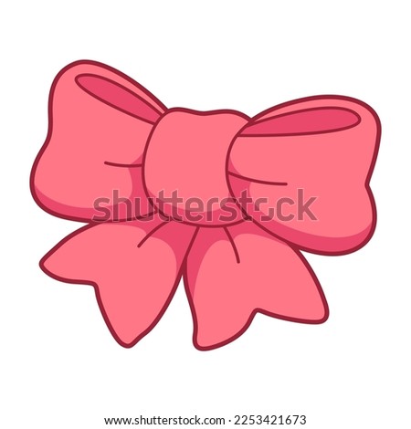 Illustration of cartoon bow. Decorative item. Image for design.