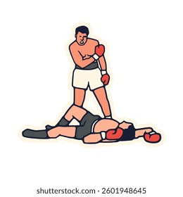 illustration cartoon boxing take ko