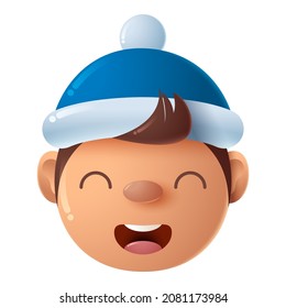 Illustration of cartoon boy, isolated on white background