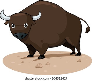 illustration cartoon bull vector