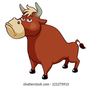illustration of cartoon bull.Vector