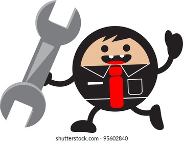 illustration of cartoon businessman get solution