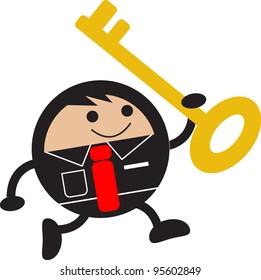 illustration of cartoon businessman get solution