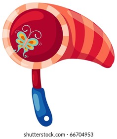 illustration of cartoon catching of butterfly on white background