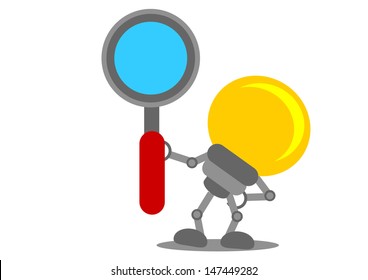 illustration of cartoon character bulb lamp with business activity