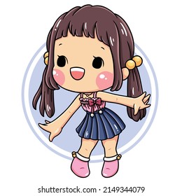 Illustration of cartoon character cute girl
