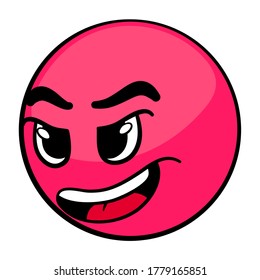 illustration of cartoon character emoticon with angry face