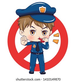Illustration of cartoon character policeman