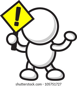 illustration of cartoon character with traffic sign icon
