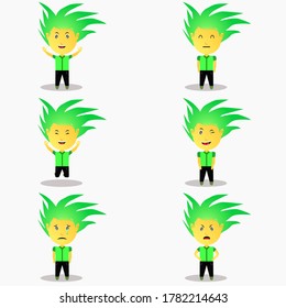 Illustration of cartoon characters for stickers and animation