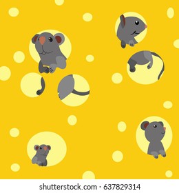 Illustration cartoon of Cheese and Mouse