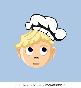 Ilustração de um desenho animado chef emoji imaginando algo. Adequado para uso como adesivo, ícone de livro de imagens infantil e para complementar o trabalho de design gráfico.