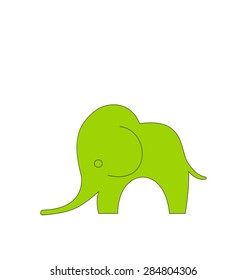 Illustration Cartoon Child of Elephant Isolated on White Background - Vector