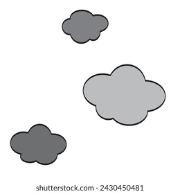 An illustration of cartoon clouds