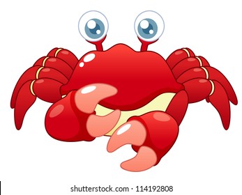  illustration of Cartoon crab vector