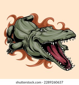 illustration of Cartoon crocodile vector