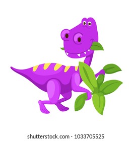 illustration cartoon cute dinosaur isolated on white background