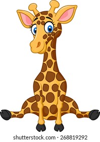 Illustration of cartoon cute giraffe 