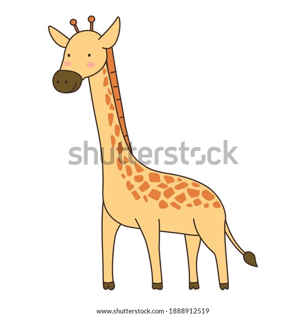 Illustration of\
cartoon cute Giraffe, eps 10\
vector.