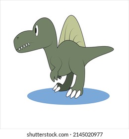 Illustration cartoon of cute spinosaurus cartoon.