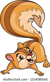 Illustration cartoon of cute squirrel cartoon.