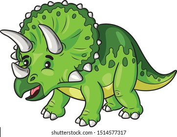 Illustration cartoon of cute triceratops cartoon.