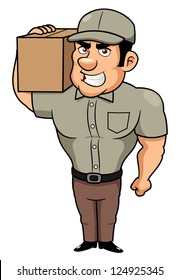 illustration of Cartoon delivery man