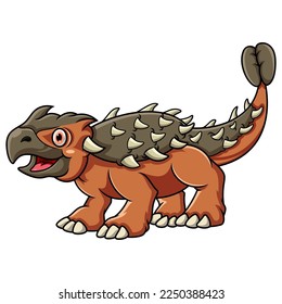 Illustration of Cartoon Dinosaur ankylosaurus 