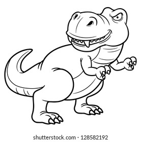 illustration of cartoon dinosaur - Coloring book