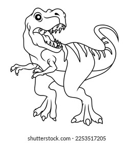 Illustration of Cartoon Dinosaur Gigantosaurus line art