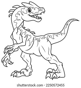 Illustration of Cartoon Dinosaur Indominus rex line art