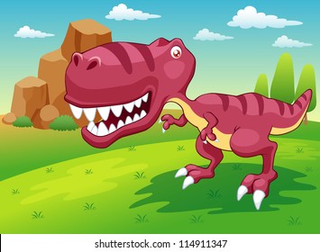 ilustración del vector de dinosaurios de dibujos animados