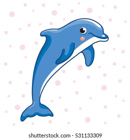 Illustration of Cartoon Dolphins.