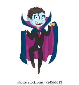 illustration of Cartoon dracula kid vampire